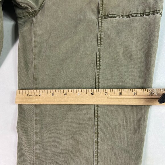 Joie Pants Women's 32x26* High Rise Front Seam Crop Green Stretch Chinos Tag L - Picture 12 of 16